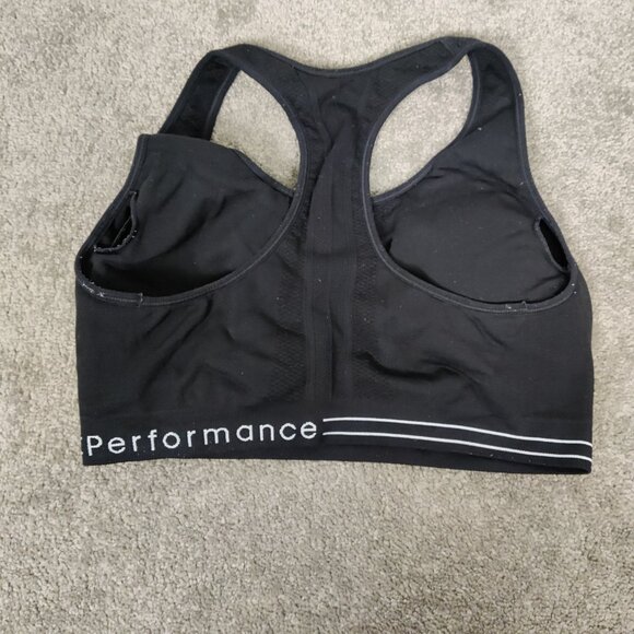 Calvin Klein Performance Women's Sport Bra Size M Black Racerback Padded Workout - Picture 2 of 5